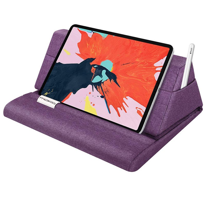 MoKo Tablet Pillow Stand, Soft Bed Pillow Holder, Fits up to 11" Pad, Fit with iPad 10.2"(8th Gen), New iPad Air 4 10.9"/ Air 3, iPad Pro 11/10.5/9.7, Mini 5 4, Galaxy Tab S6/ S7 11", Purple - Image 1